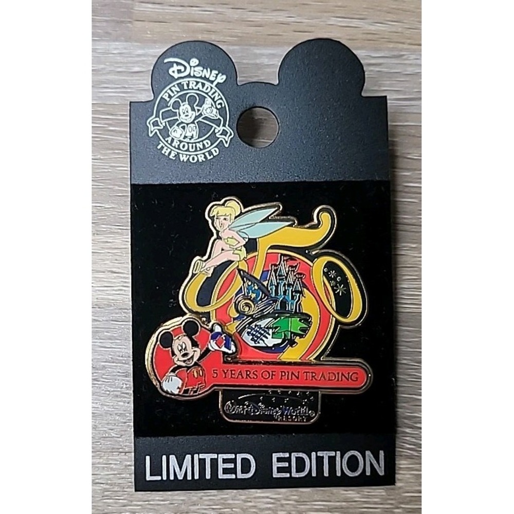Authentic Disney 5 Years of Pin Trading Limited Edition Mickey Tinkerbell
